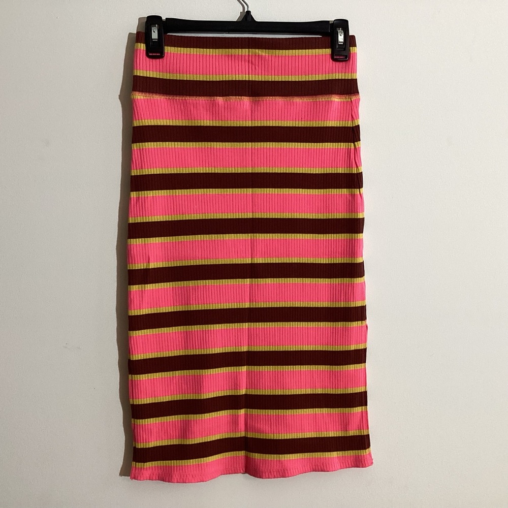 Aerie Midi Striped Skirt